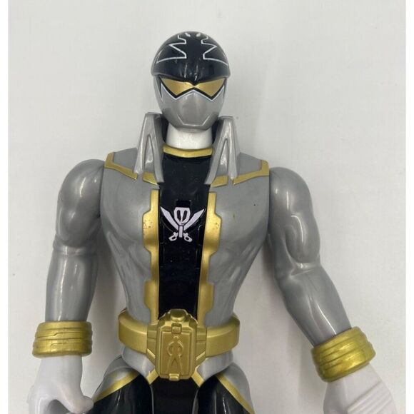 Power Rangers Super Megaforce Action Figure 10" Black & Silver Makes Noise Talks - Picture 3 of 8
